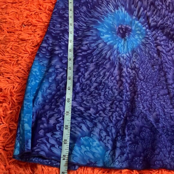 Indigo/ Blue Tie Dye Short Summer Dress - Picture 3 of 5